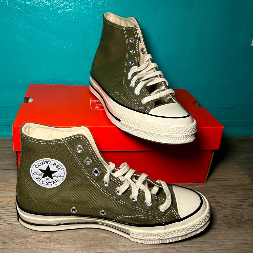 Converse Olive Green High-Top Sneakers
